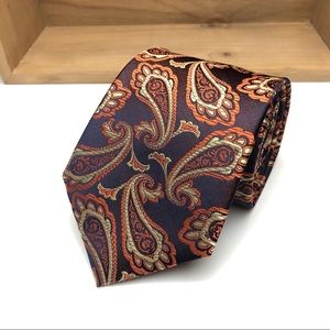 Blue and Orange Paisley Neck Tie